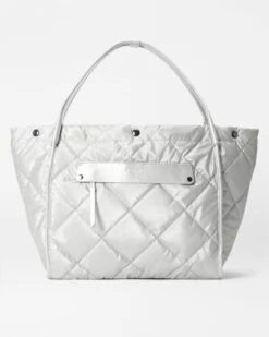 Oyster Metallic Large Madison Shopper