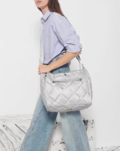 Oyster Metallic Large Madison Shopper -Best Bags Store 1404B1917 A12