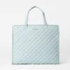 Silver Blue Large Box Tote