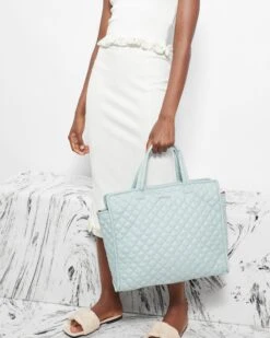 Silver Blue Large Box Tote -Best Bags Store 1445X1891 A12