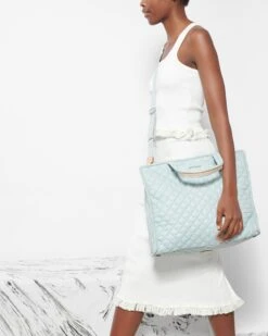 Silver Blue Large Box Tote -Best Bags Store 1445X1891 A13