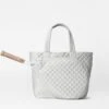 Oyster Metallic/Acid Yellow Tennis Large Metro Tote