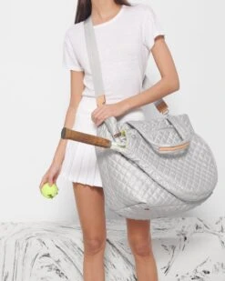 Oyster Metallic/Acid Yellow Tennis Large Metro Tote -Best Bags Store 1457X1936 A12