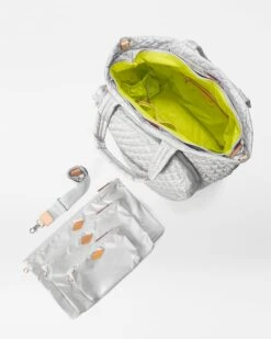 Oyster Metallic/Acid Yellow Tennis Large Metro Tote -Best Bags Store 1457X1936 A3