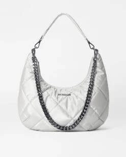 Oyster Metallic Madison Shoulder Bag