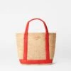 Raffia With Cherry Small Raffia Tote