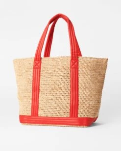 Raffia With Cherry Large Raffia Tote -Best Bags Store 1472N1930 A2