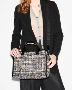 Midnight Sparkle Boucle Medium Metro Box Tote -Best Bags Store 1479X1956 A11