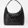 Black Lacquer Large Metro Shoulder Bag