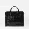 Black Lacquer Medium Woven Box Tote