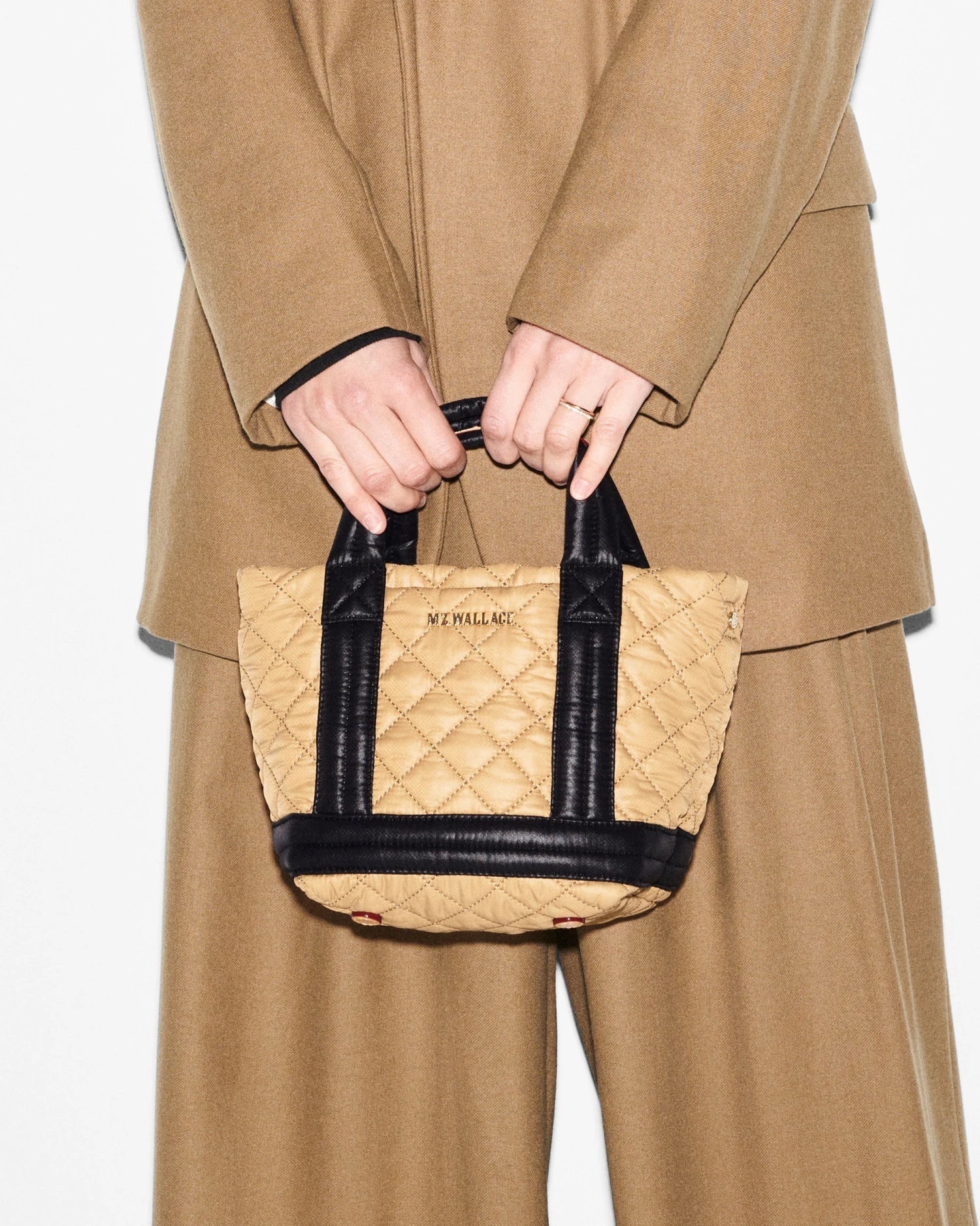 Camel & Black Mini Empire Tote 2 Camel & Black Mini Empire Tote - Image 2