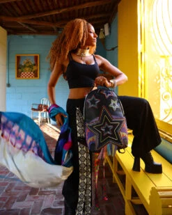 SPRAYGROUND STAR RACER A.I.7 SANDFLOWER COLLAB BEADED BACKPACK -Best Bags Store B5186 7 1