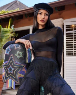 SPRAYGROUND STAR RACER A.I.7 SANDFLOWER COLLAB BEADED BACKPACK -Best Bags Store B5186 8 1